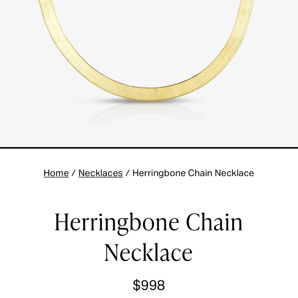 14kt Yellow Gold Herringbone Chain - Picture 5 of 7